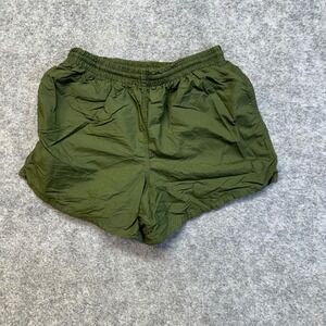 Military Trunks Men L Green Vintage General Purpose Nylon PT Shorts Drawstring